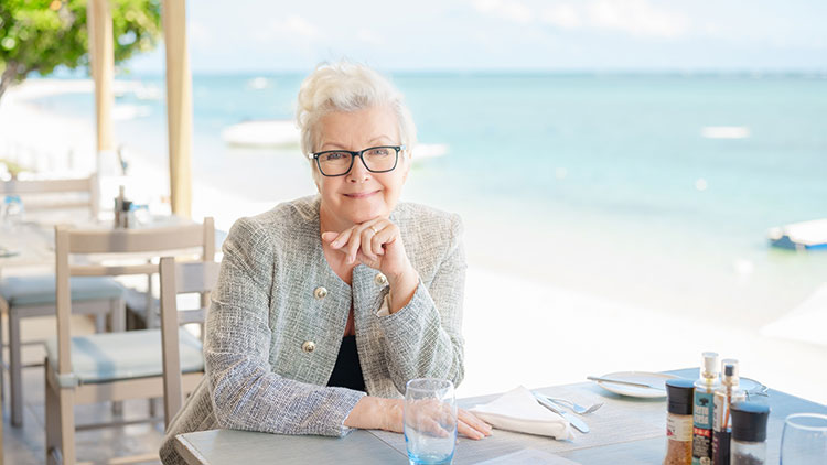 Trisha Valaydon overlooking the beach